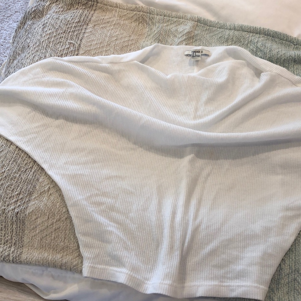 White shirt off the shoulder